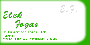 elek fogas business card